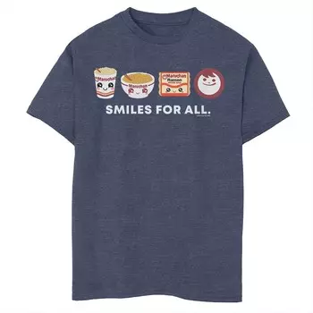 Футболка Maruchan Smiles For All с графическим логотипом для мальчиков 8–20 лет Licensed Character, цвет Navy Heather