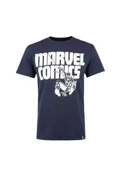 Футболка marvel comics spidey темно-синяя с крутым принтом человека-паука Re:Covered, синий