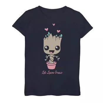 Футболка Marvel Groot с рисунком «Groot Let Love Grow» для девочек 7–16 лет Marvel