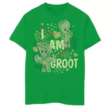 Футболка Marvel I am Groot для мальчиков 8–20 лет, милая футболка Groot Licensed Character