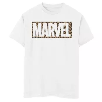 Футболка Marvel с принтом гепарда и кирпичным логотипом для мальчиков 8–20 лет Marvel