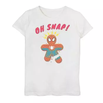 Футболка Marvel Spider-Man Oh Snap с пряничным печеньем для девочек 7–16 лет Marvel