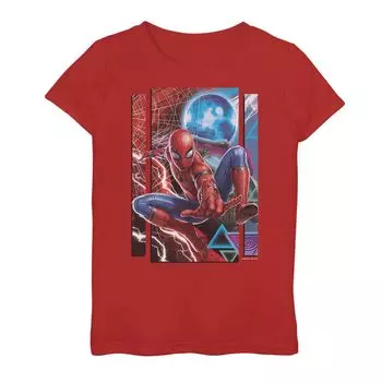 Футболка Marvel Spider-Man вдали от дома для девочек 7–16 лет Mysterio & Spidey Licensed Character