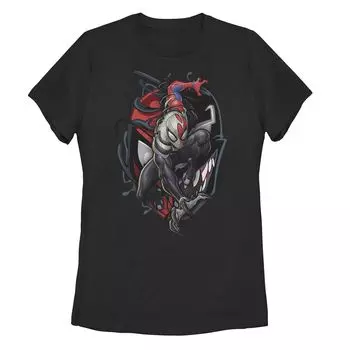 Футболка-мэшап с большим лицом для юниоров Marvel's Spider-Man & Venom Licensed Character