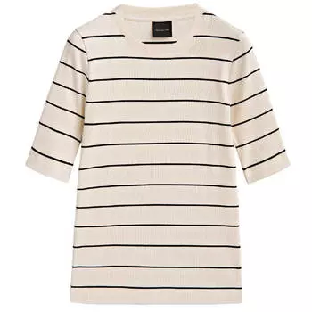 Футболка Massimo Dutti, черный/кремовый