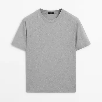 Футболка Massimo Dutti Crew Neck Cotton Boyfriend, серый