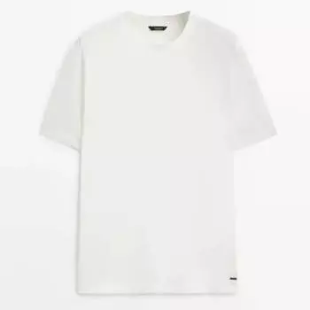 Футболка Massimo Dutti Mercerised Cotton Pique, белый