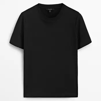 Футболка Massimo Dutti Short Sleeve Cotton, черный