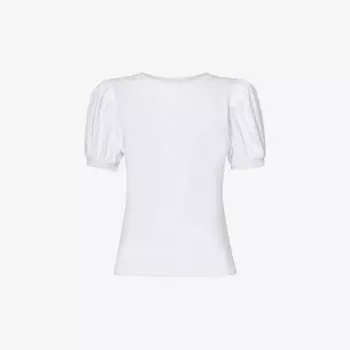 Футболка matcha из хлопкового джерси с объемными рукавами Paige, белый