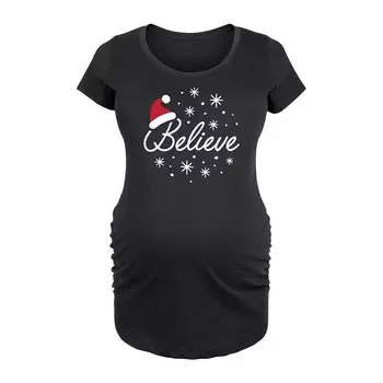Футболка Maternity Believe с рисунком шляпы Санта-Клауса Licensed Character, черный