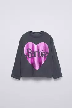 Футболка mattel barbie ZARA, антрацитово-серый