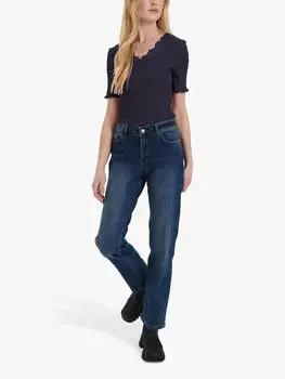 Футболка Maya из хлопка и шелка с кружевной отделкой Saint Tropez, Night Sky