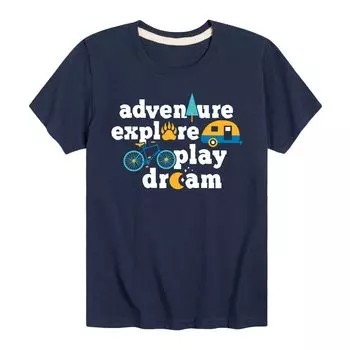 Футболка мечты для мальчиков 8–20 лет Adventure Explore Play Licensed Character, синий