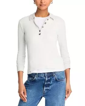 Футболка Megan Polo с пуговицами perfectwhitetee, серый