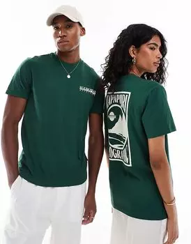 Футболка Mele с принтом на спине в зеленом цвете Napapijri