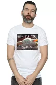 Футболка-мем «Мандалорец с детской песней» Star Wars, белый