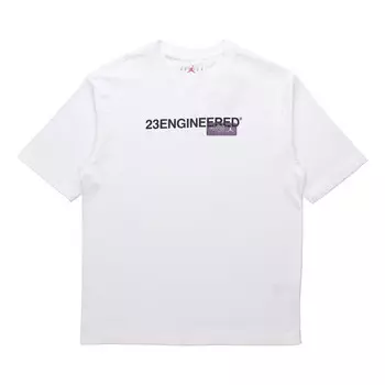 Футболка men's 23 engineered alphabet printing sports training short sleeve white t-shirt Air Jordan, белый