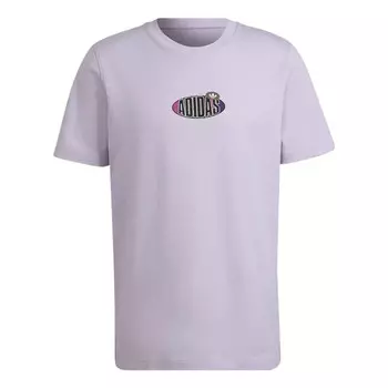 Футболка Men's adidas originals Minimalistic Alphabet Logo Printing Round Neck Short Sleeve White T-Shirt, белый