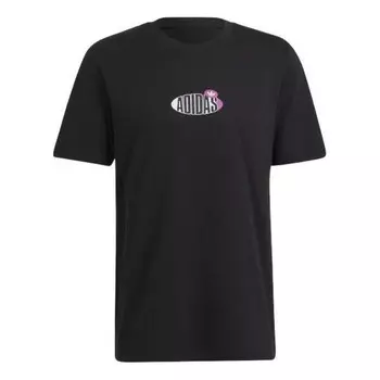 Футболка Men's adidas originals Minimalistic Alphabet Logo Printing Round Neck Short Sleeve Black T-Shirt, черный