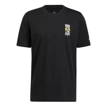 Футболка Men's adidas Rose 3 King Tee Back Tactical Board Pattern Printing Basketball Sports Short Sleeve Black T-Shirt, черный
