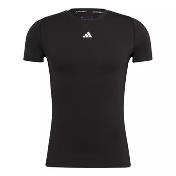 Футболка Men's adidas Solid Color Logo Printing Round Neck Short Sleeve Japanese Version Black T-Shirt, черный