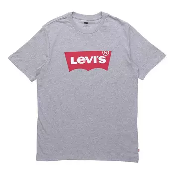 Футболка men's alphabet logo loose round neck short sleeve gray t-shirt Levis, серый