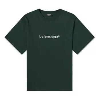 Футболка men's alphabet printing round neck pullover short sleeve green Balenciaga, зеленый