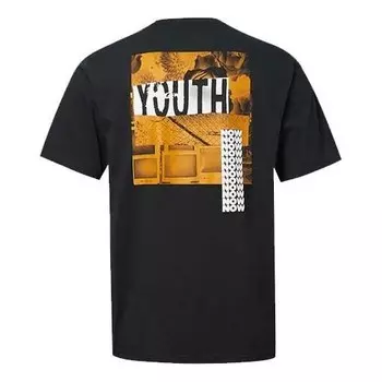 Футболка men's alphabet printing short sleeve black Converse, черный