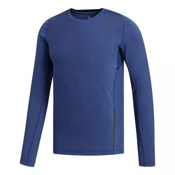 Футболка men's ask2 prm tee ls training sports slim fit round neck long sleeves indigo t-shirt Adidas, синий