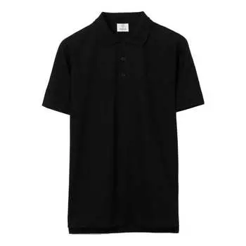 Футболка Men's Burberry Pattern Short Sleeve Polo Shirt Black, черный