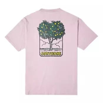 Футболка men's cartoon printing loose sports round neck short sleeve pink purple Converse, розовый