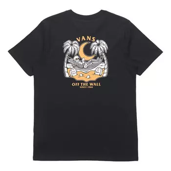 Футболка men's cartoon printing pattern round neck short sleeve black Vans, черный