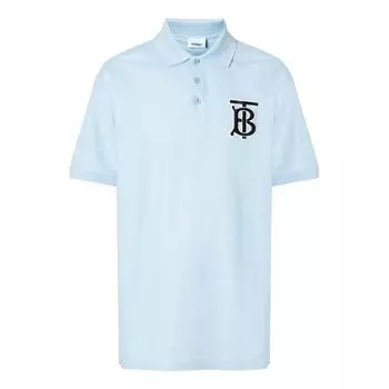 Футболка men's classic mesh short sleeve polo shirt blue Burberry, синий