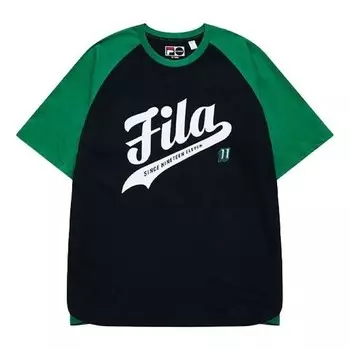 Футболка men's contrasting colors knit casual sports short sleeve black t-shirt Fila Fusion, черный