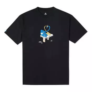Футболка Men's Converse Printing Casual Breathable Short Sleeve Black, черный