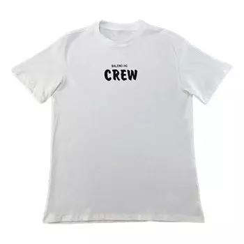 Футболка men's crew printing short sleeve white Balenciaga, белый
