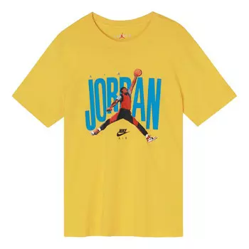 Футболка men's design short sleeve yellow t-shirt Air Jordan, желтый