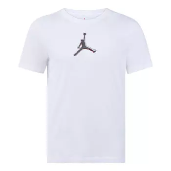 Футболка men's dri-fit 3d logo funny printing knit quick dry short sleeve white t-shirt Air Jordan, белый