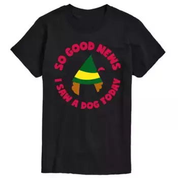 Футболка Men'S Elf saw a dog Licensed Character, черный