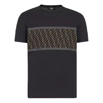 Футболка men's f alphabet short sleeve black Fendi, черный