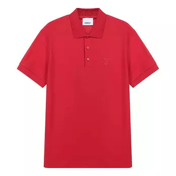 Футболка men's fw20 cotton short sleeve polo shirt red Burberry, красный
