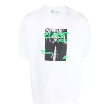 Футболка men's fw22 alphabet printing round neck short sleeve version white t-shirt Off-White, мультиколор