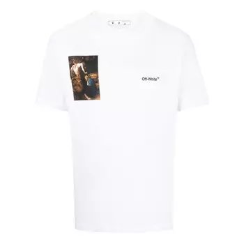 Футболка men's fw22 character printing round neck short sleeve ordinary version white t-shirt Off-White, черный