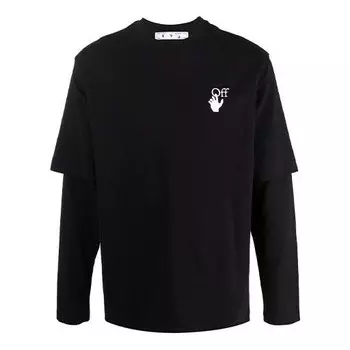 Футболка men's gradient arrow long sleeves loose fit black t-shirt Off-White, черный