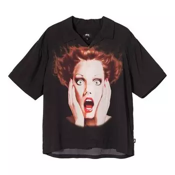 Футболка men's harumi printing v neck black Stussy, черный