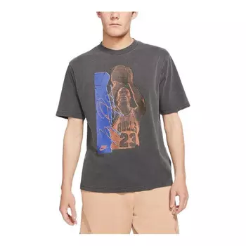 Футболка Men's Jordan Character Basketball Offset Printing Round Neck Short Sleeve Black T-Shirt, черный