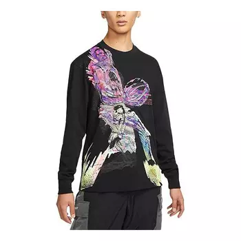 Футболка Men's Jordan SS22 23 Engineered '85 Printing Long Sleeves Black, Черный