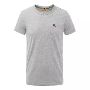 Футболка men's knight logo round neck short sleeve gray Burberry, серый