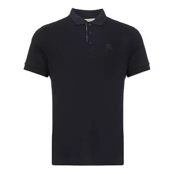 Футболка men's logo lapel short sleeve polo shirt black Burberry, черный