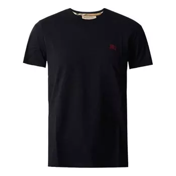 Футболка men's logo pattern short sleeve black Burberry, черный